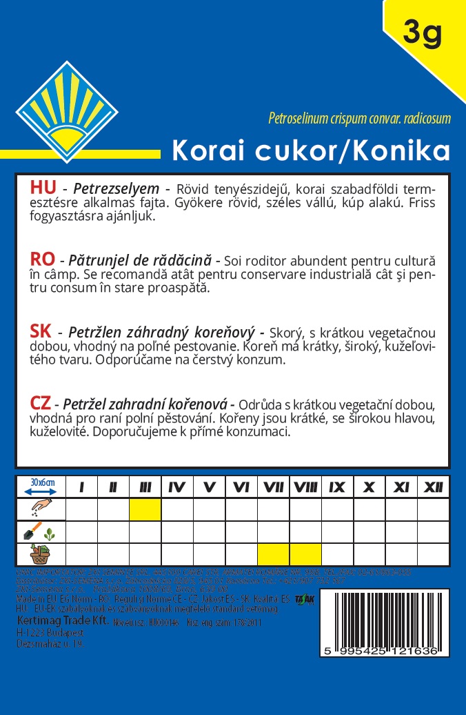 Petrezselyem Korai cukor BK 3g