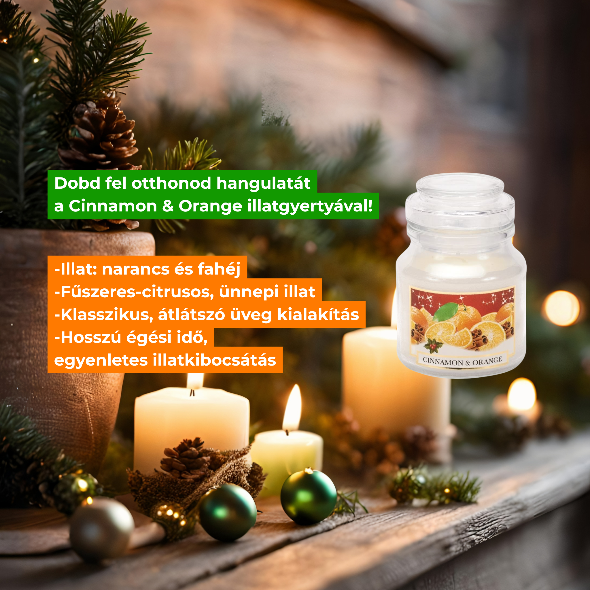 Scented glass Premium, cinnamon and orange, resealable 130 g