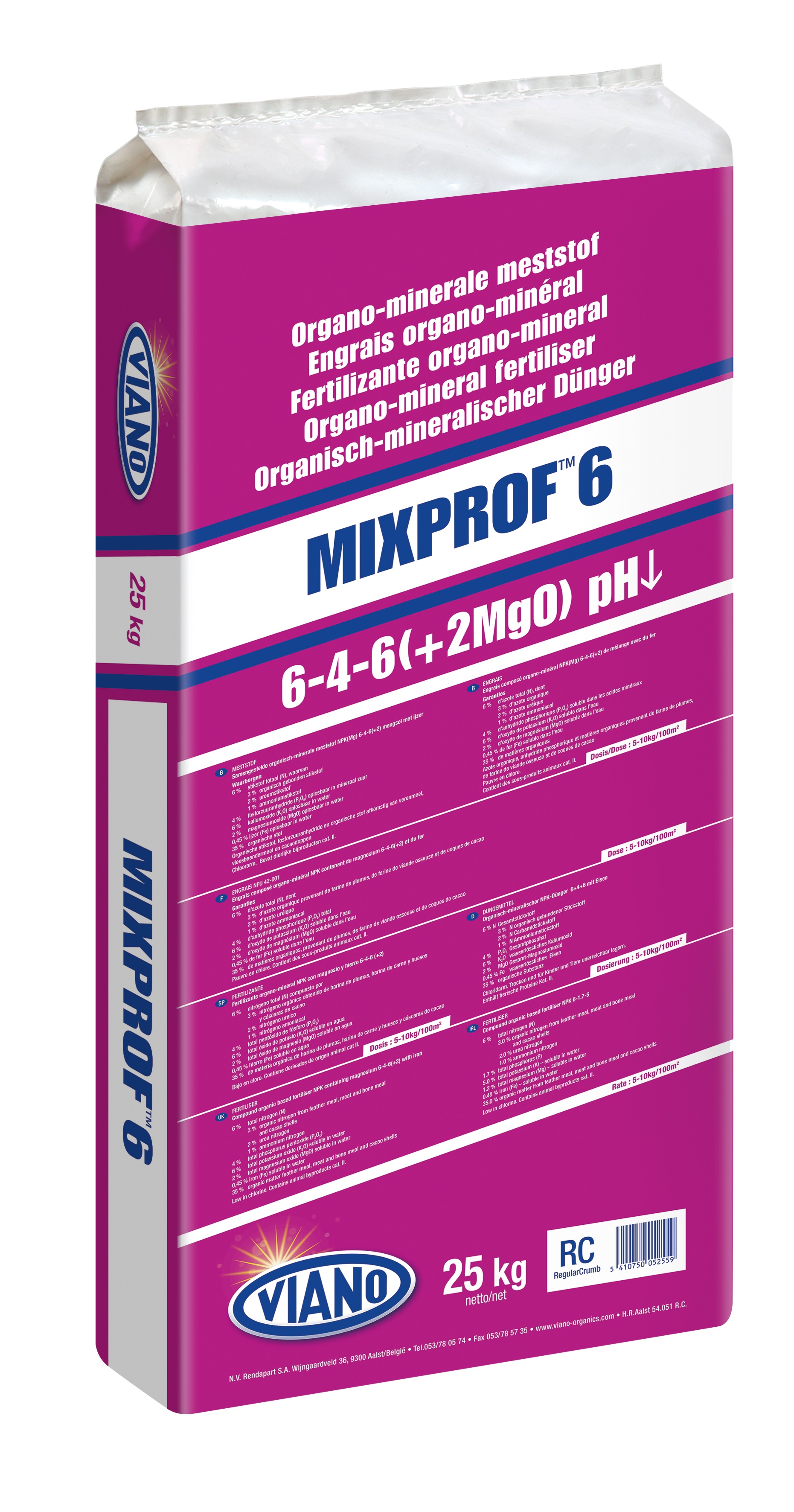 Viano Mixprof 6 pH low szerves trágya savanyú talajt kedvelőknek 25 kg