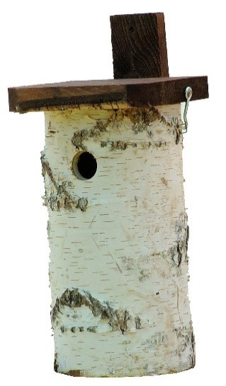 Birdhouse, birch, 18x25x40xcm