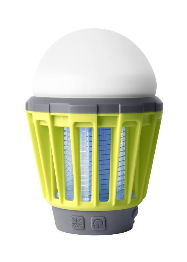 Insect trap with LED, rechargeable battery