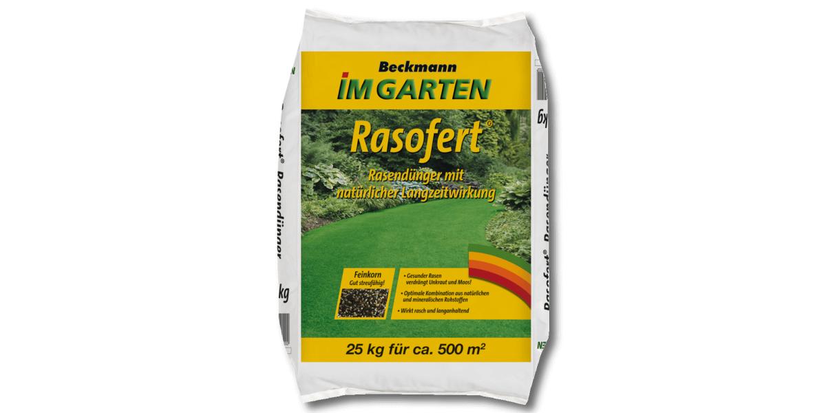 Beckmann Rasofert® long-acting organic mineral fertiliser 12+3+5+45% organic matter content 25 kg