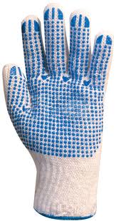 Safety gloves double fibre, polka dot 4349