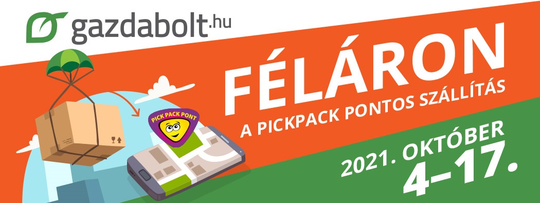 Fél áron a pickpack pontra szállítás 2021 október 04-17 között