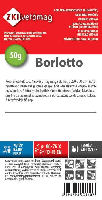 Étkezési szárazbab Borlotto 50g ZKI