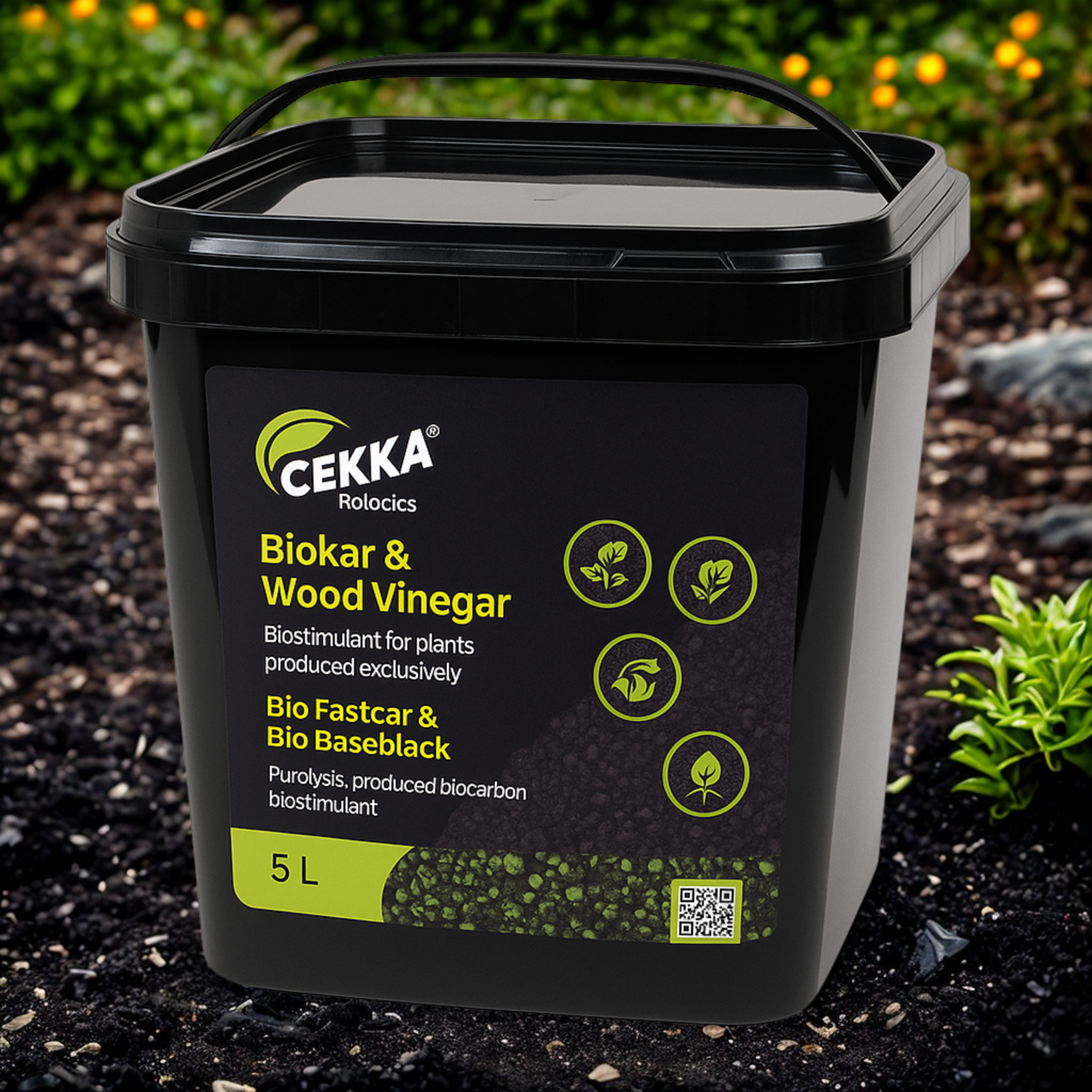 BIOCHAR S PLUS - faecettel átitatott faszén 5 l