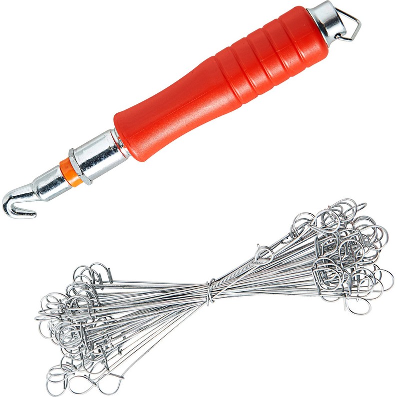 Automatikus kötöző+100 kapocs(160 mm piros-ezüst) Twister Kit