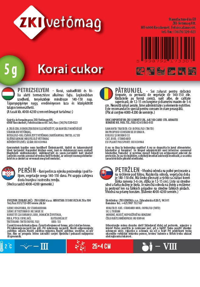 Petrezselyem Korai cukor 5g ZKI