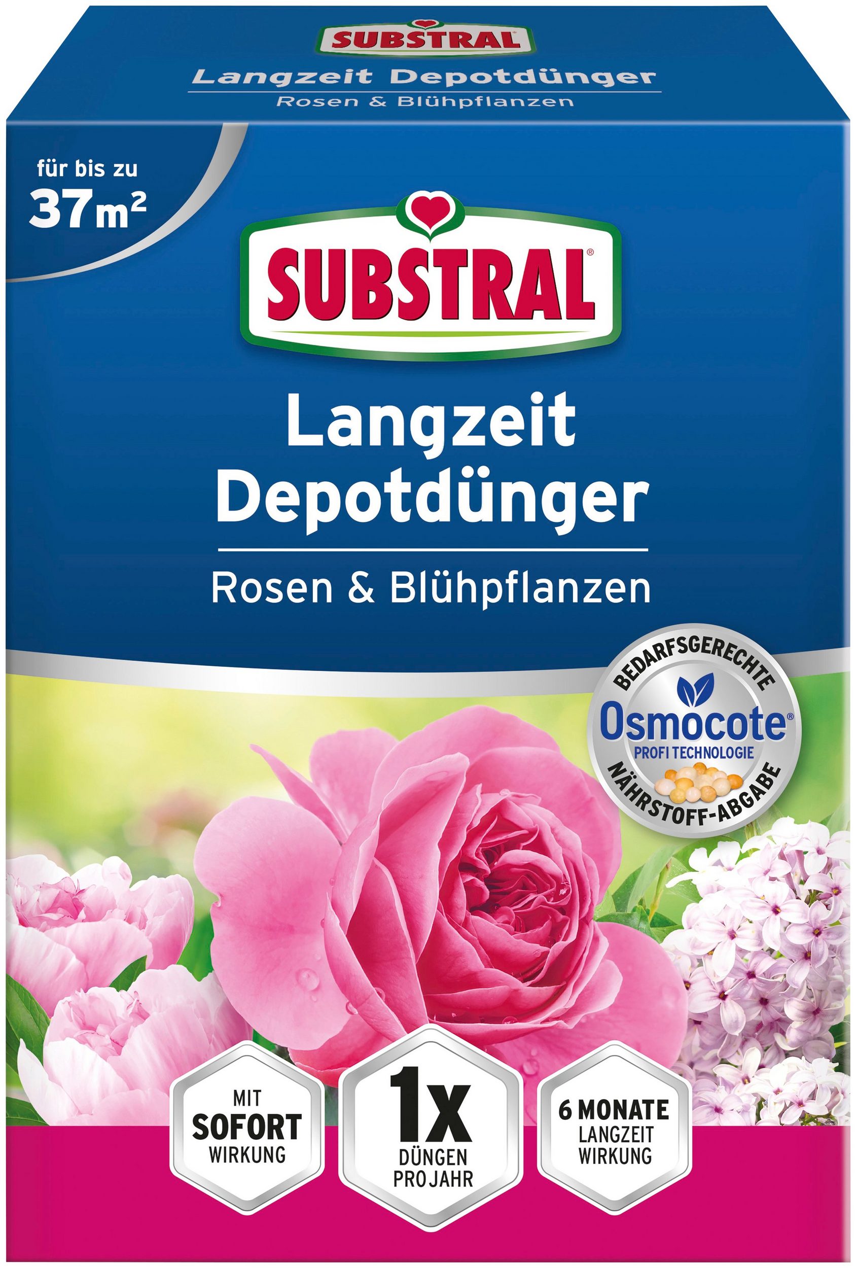 Substral Osmocote hosszú hatástartamú trágya rózsákhoz- és virágzó növényekhez 1,5kg