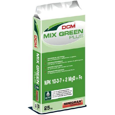 DCM Mix-Green Plus 10-3-7+2MgO+Fe 37 % organic matter 25 kg