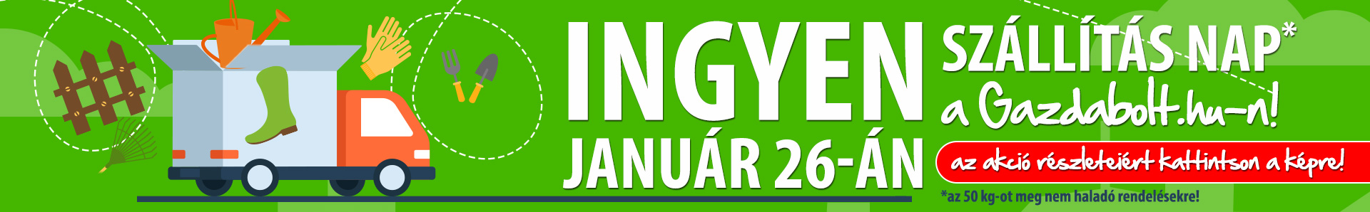 Ingyen szállítás nap a gazdabolt.hu-n 2023 január 26